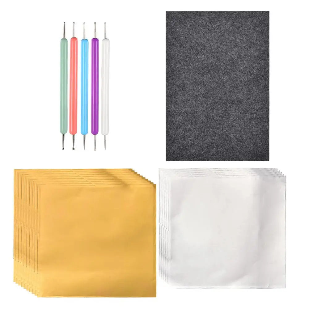 Aluminum Foil Embossing Art Tools Reusable Beginner Craft Kits Zpaxo 15 x 15cm set