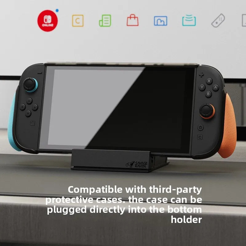 Savage Raven 4k USB C Hub Portable Stand Jumpgate Dock Pro for Nintendo Switch OLED & switch 2 Dock Accessories Docking Station Zpaxo