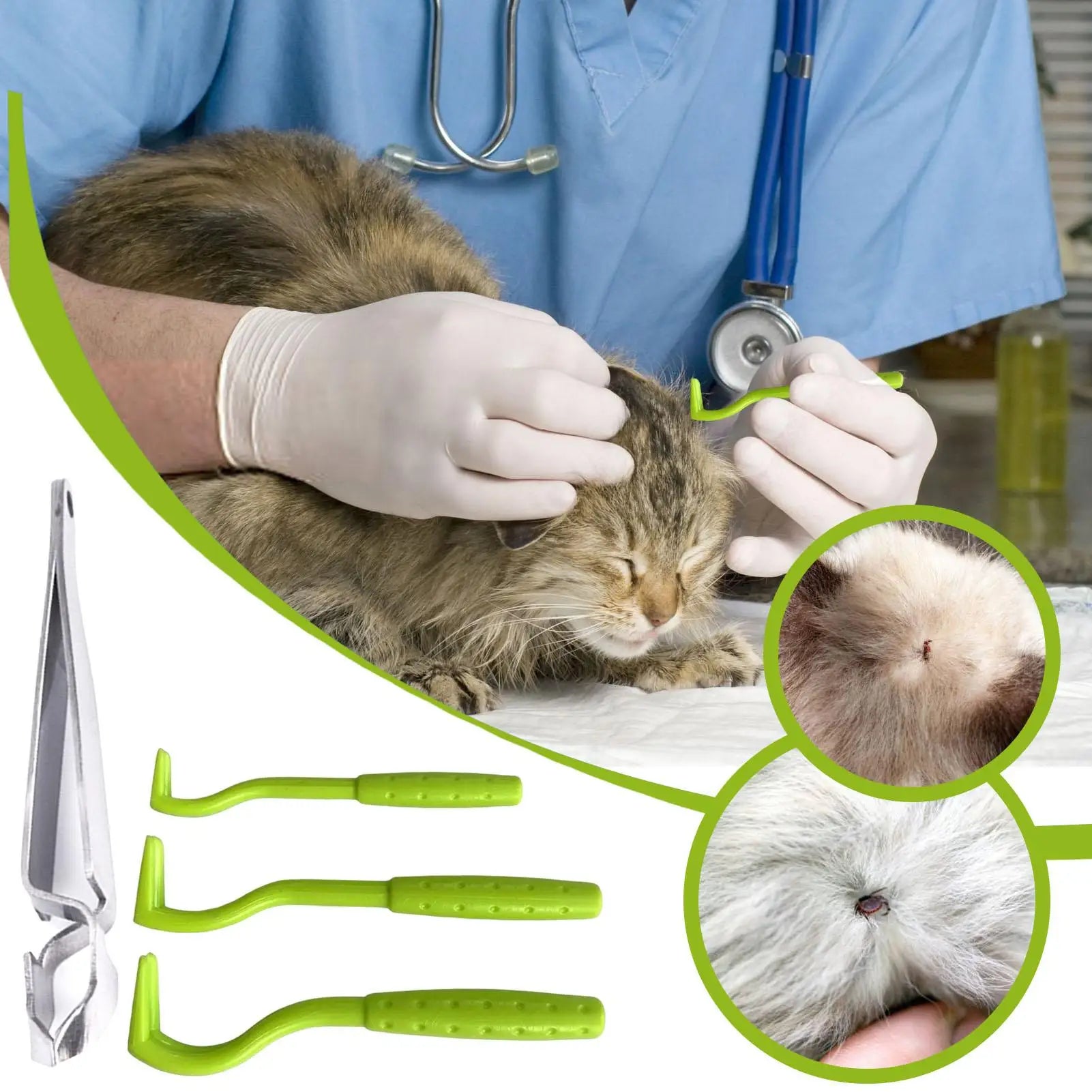 3Pcs Pet Flea Remover Beauty Insect Clamps Remove Lice Ticks Worms From Cats Dogs Cleaning Tools Care Accessories Zpaxo