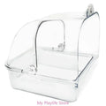 Hanging Bird Bath Tub for Parakeets Bird Cage Bathing Basin Clear Shower Room for Small Birds Birdcage Decoration Zpaxo White