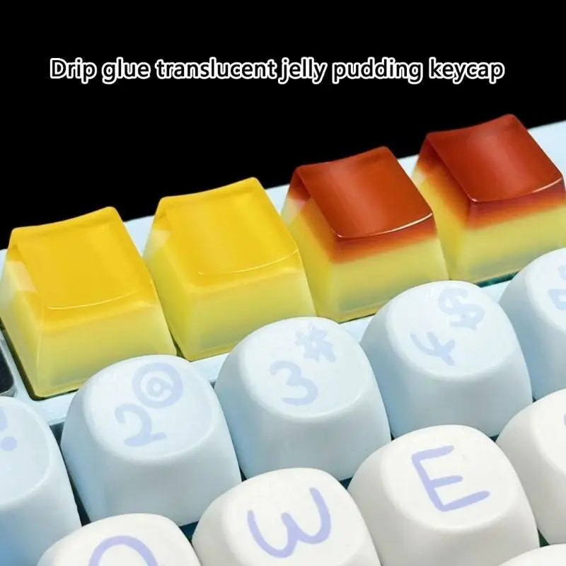 652F Translucent 3D Jelly Drop Glues Resin Puddings Backlit Keycap Mechanical Keyboards Zpaxo