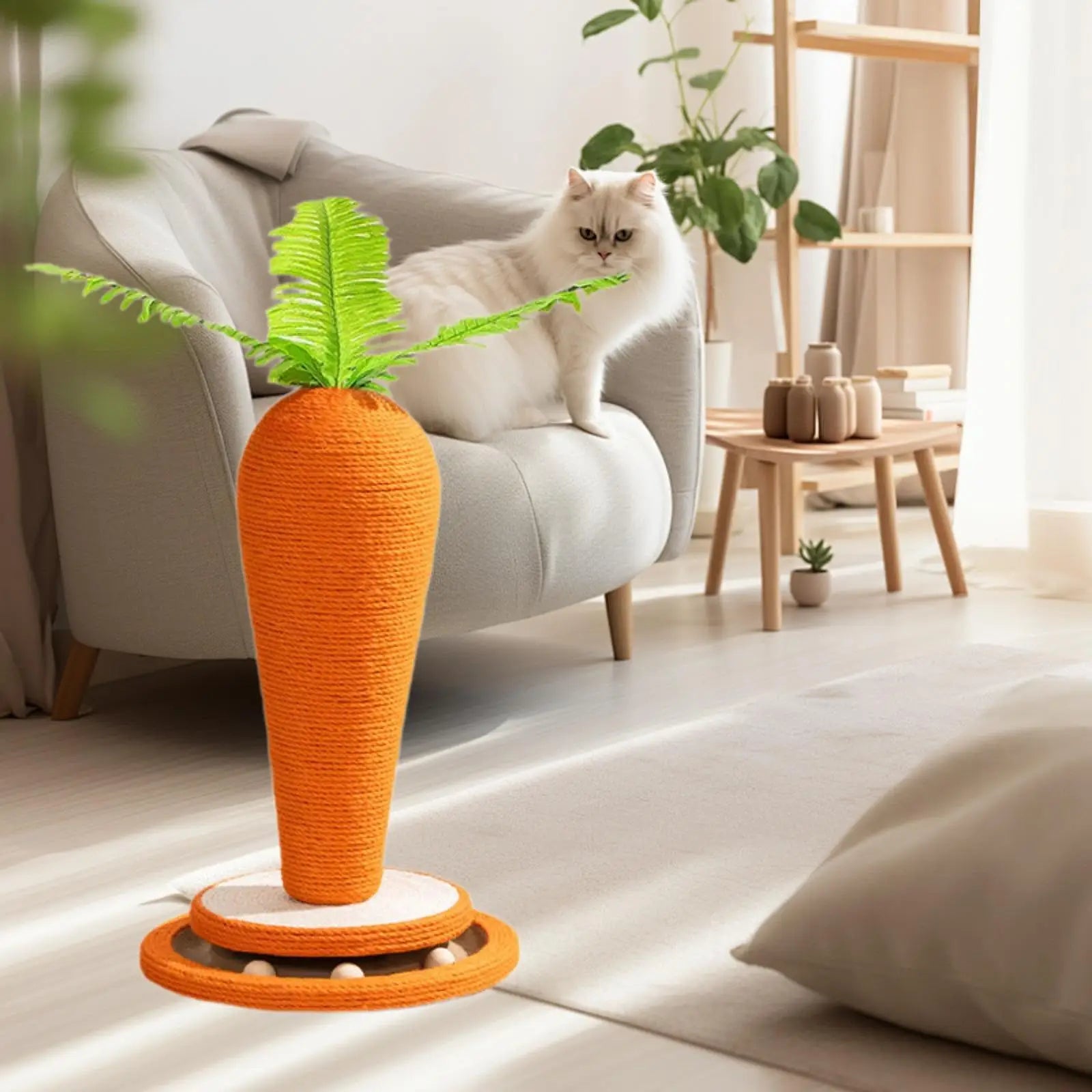 Cat Scratch Post Carrot Shape Board Pet Supplies Freestand Scratcher Zpaxo
