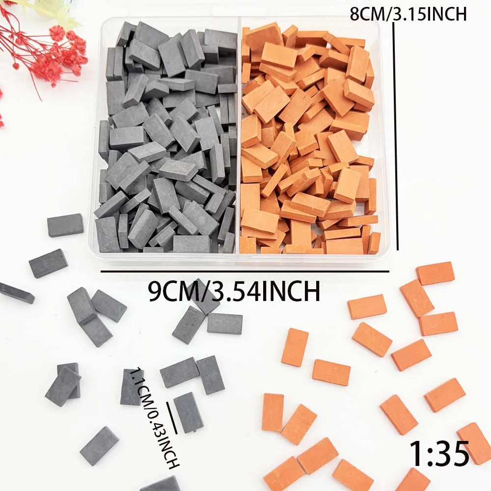 300-Piece 1:35 Mini Bricks – Dollhouse & Diorama Landscaping Miniature Bricks Zpaxo 1 BOX