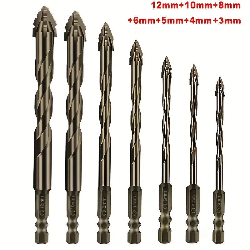 Carbide Drill Bit Four-blade Serrated Eccentric Sawtooth Design