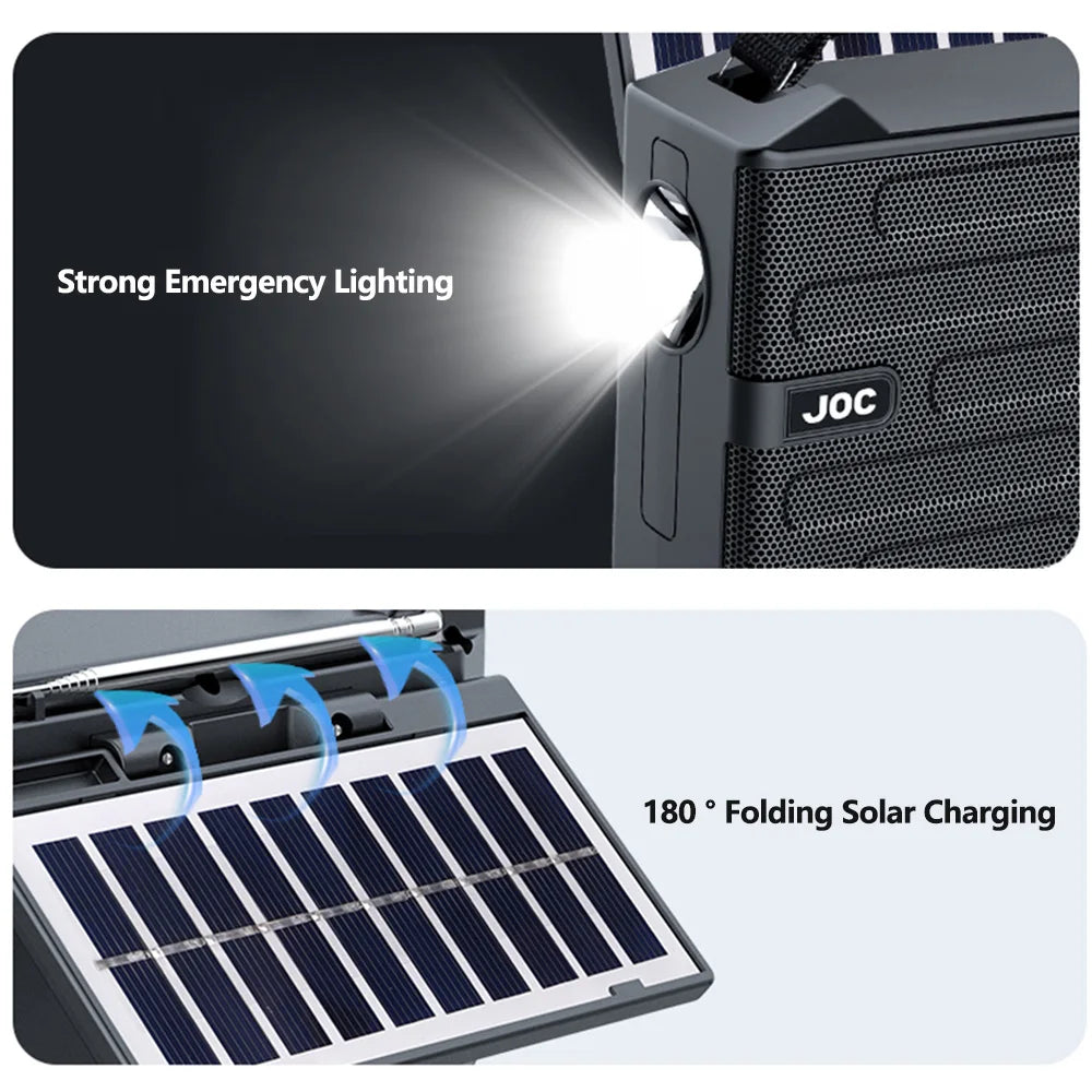 Portable Rechargeable FM AM SW Radio Outdoor Solar Full Band