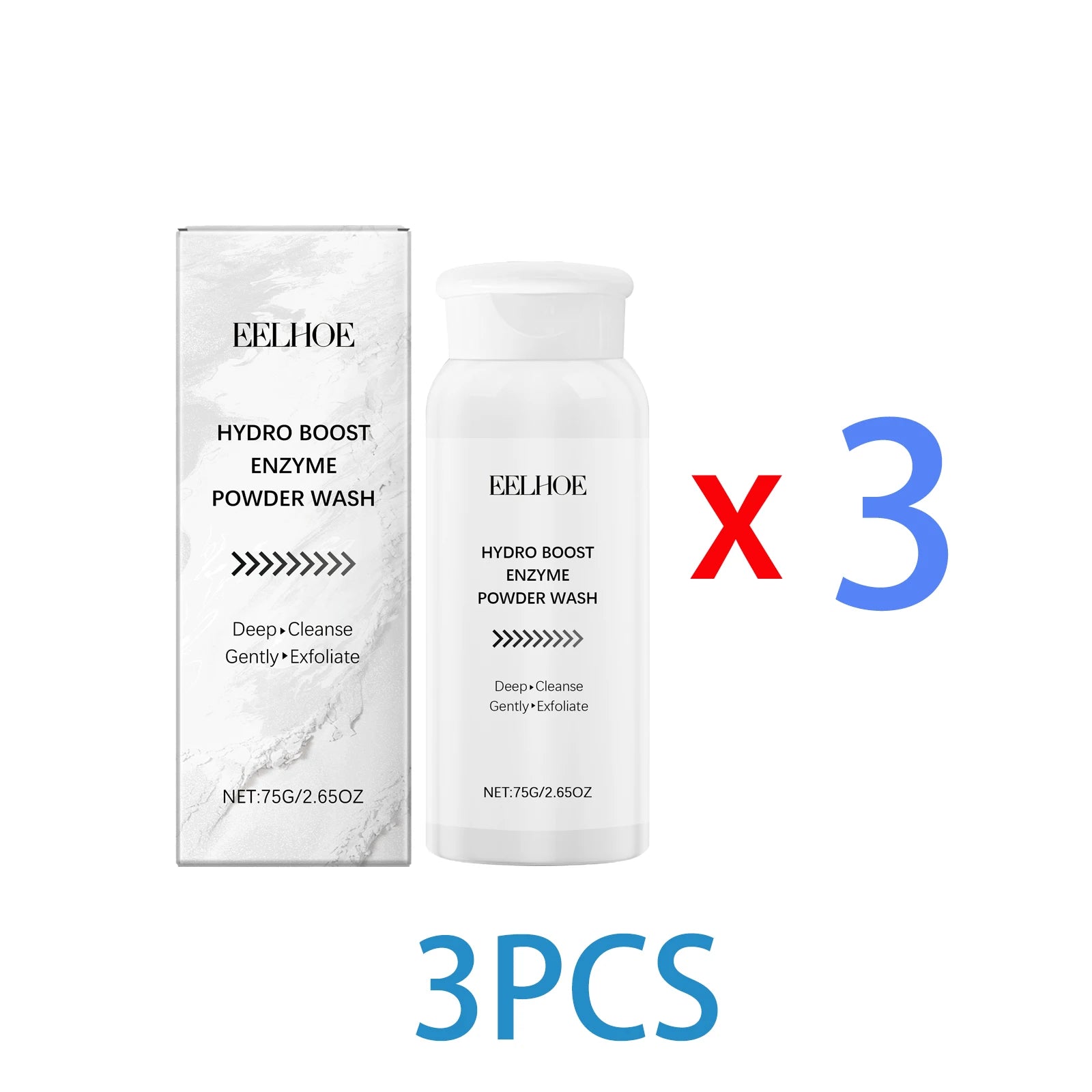 Gentle Enzyme Face Wash Powder Exfoliating for Sensitive Skin Brightening Cleanser Removes Oil Impurities Travel Friendly 75g Zpaxo 3PCS