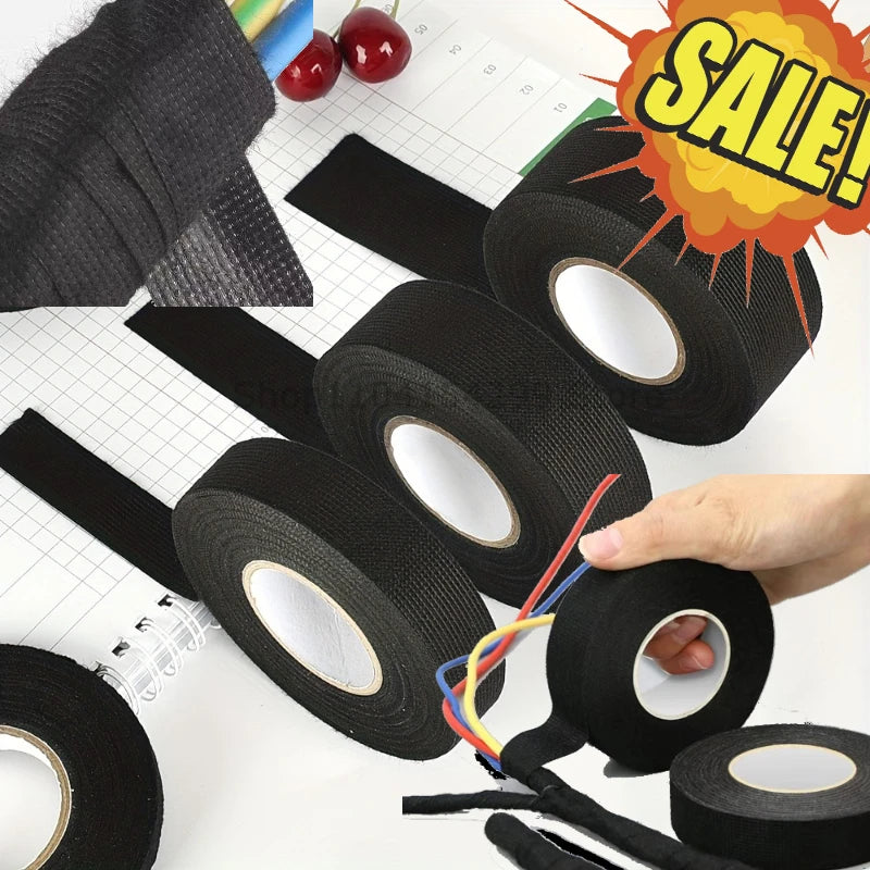 Electrical Insulating Tape Heat Resistant Harness Tape 9/15/50MM Car Cable Harness Wiring Loom Protection Waterproof Tape Zpaxo