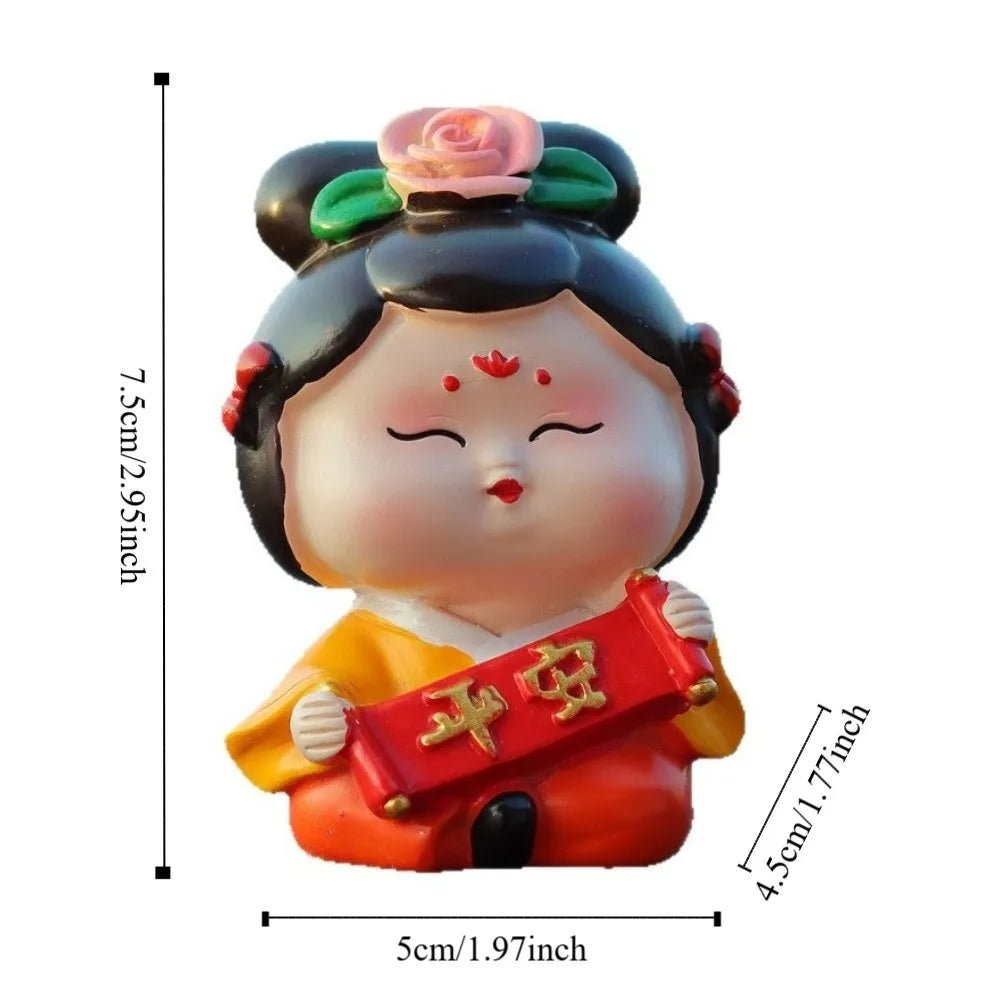 Resin Car Cute Doll Ornament Decorative Art Craft Chinese Ancient Zpaxo