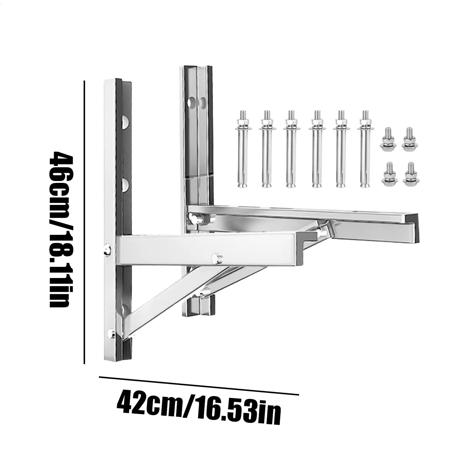 Mini Split Wall Mounting Bracket 2 Pieces Foldable Heavy Duty Wall Rack Stainless Steel Air Conditioner Support Bracket For Zpaxo