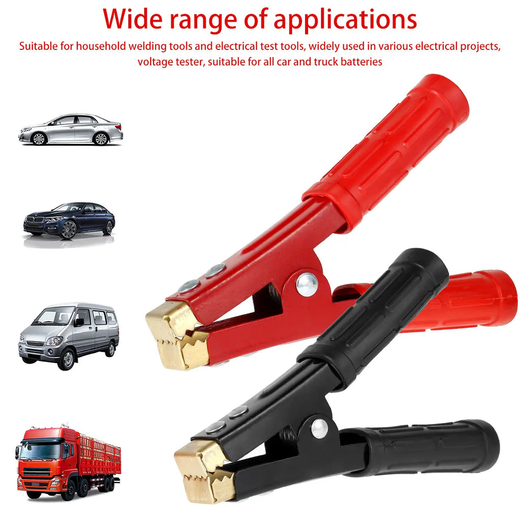 2/4Pcs Electrical Jumper Wire Test Clip For Car Battery Clamp 500-1000Amp Pure Full Sheath Copper Battery Alligator Clip Heavy Zpaxo