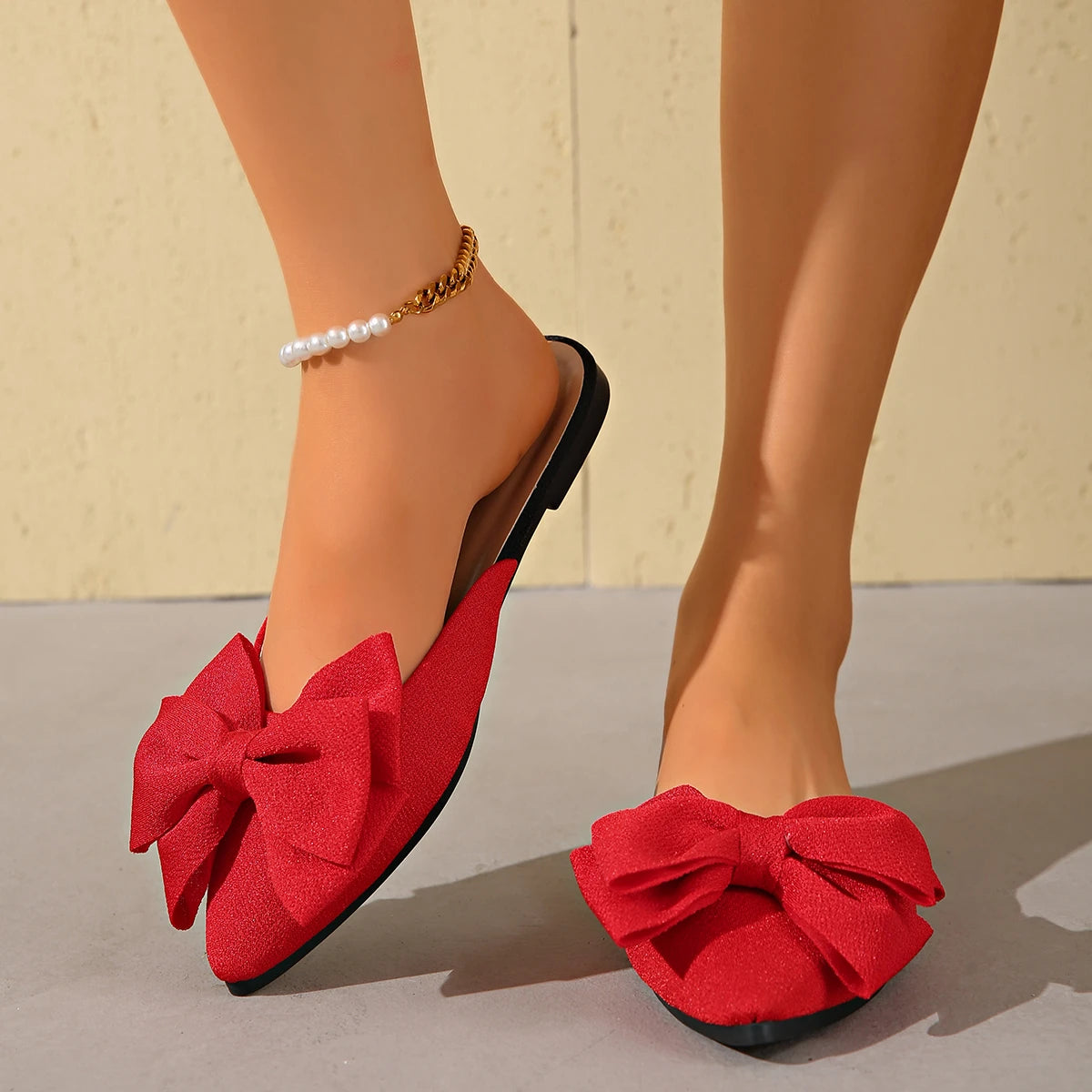 Women Baotou Slippers Casual Shallow Flat Shoes Summer Pointed Toe Zpaxo