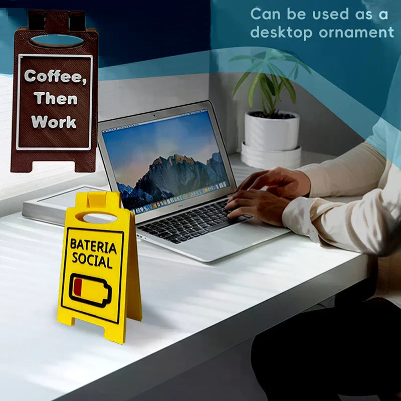 Humorous Office Desk Sign-"Coffee,Then Work" "Busy" Home Office Desktop Decoration Unisex Colleague Gift, Multi-Functional Zpaxo