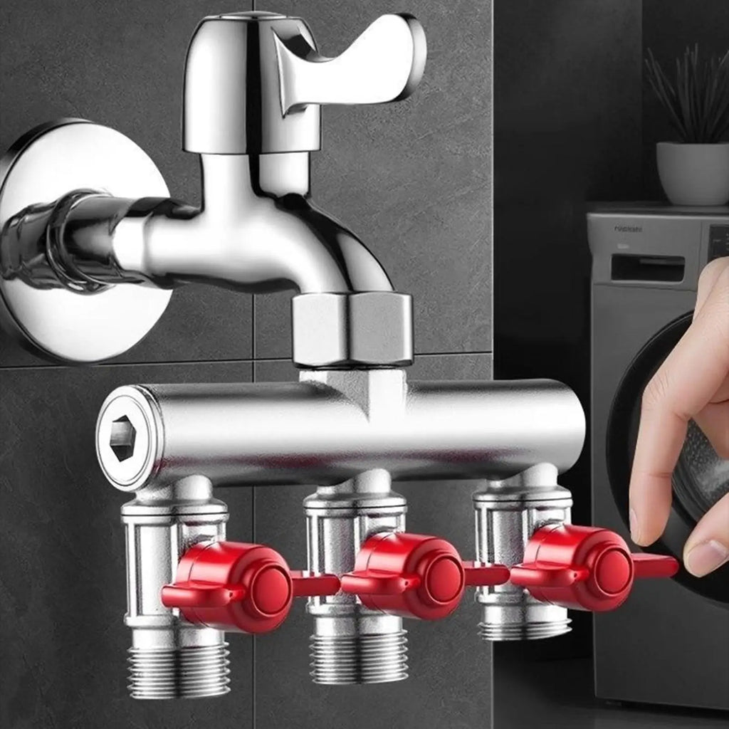 Water Hose Splitter Large Metal Heavy Duty Hose Adapter Water Garden Faucet Splitter 3 Way for Lawn Watering Outdoor Cleaning Zpaxo