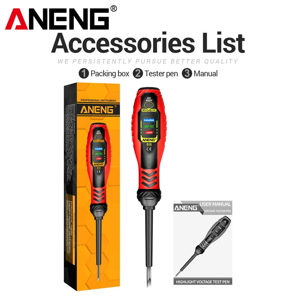 NCV Induction Three LED Sound Light Alarm Screwdriver Function