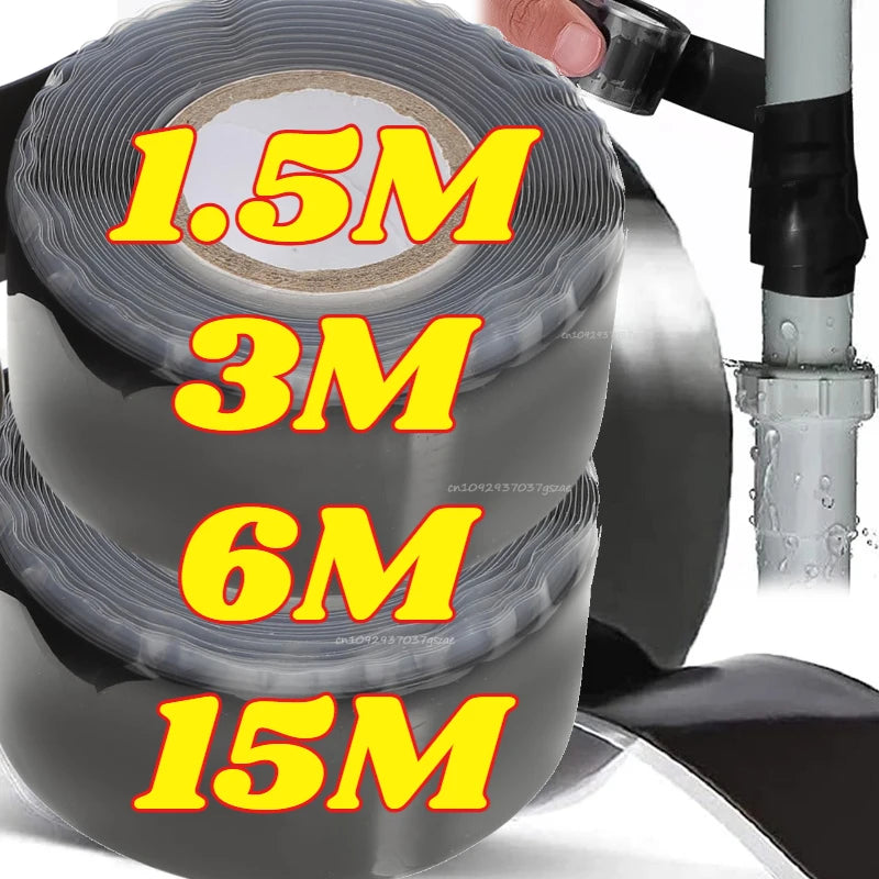 Waterproof Silicone Tape High-temperature Resistant Black Rubber Electrical Tape Durable and Soft Insulating Adhesive Zpaxo