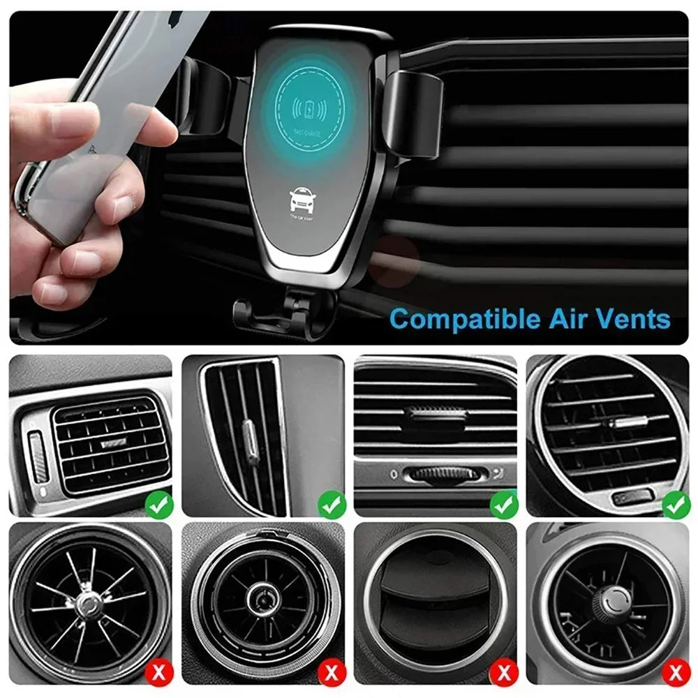 30W Fast Wireless Car Charger Mobile Phone Holder Gravity Induction Car Air Vent Phone Holder Stand For iPhone Samsung Xiaomi Zpaxo