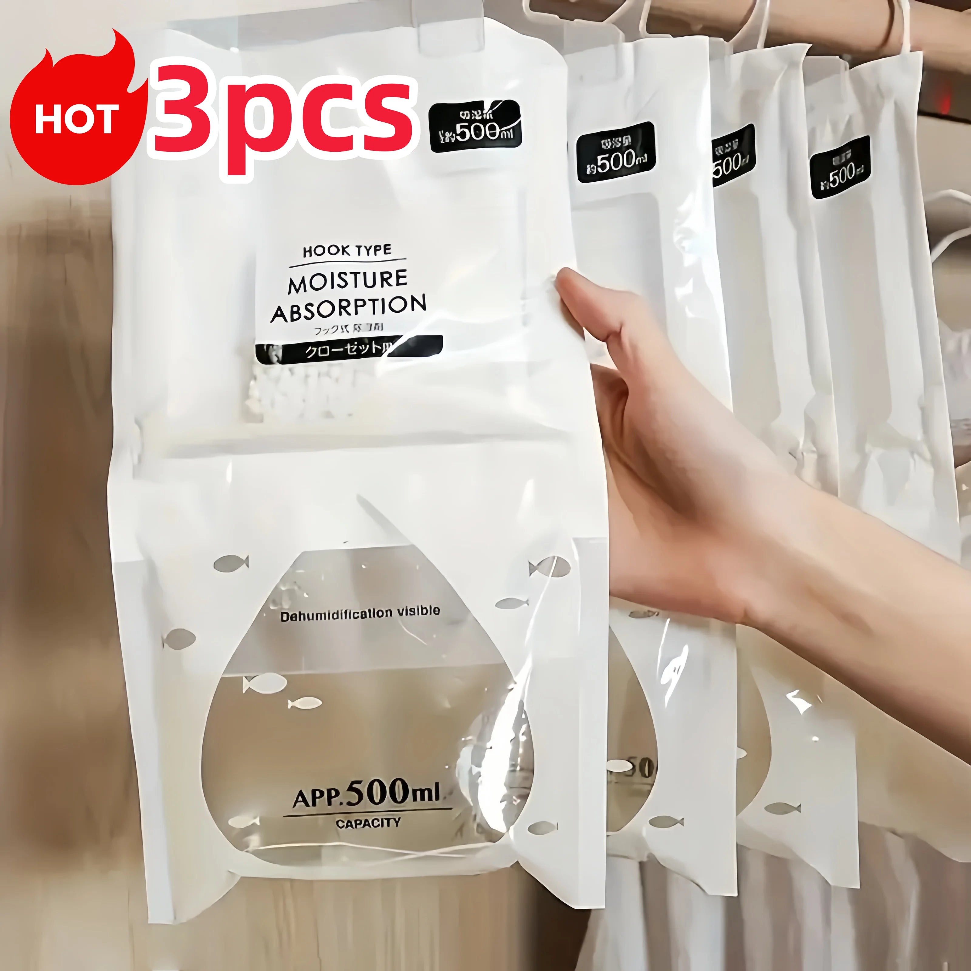 3-Pack 240g Moisture Absorbers for Closet & Home – Dehumidifier Bags for Wardrobe, Odorless, No Power Needed Zpaxo