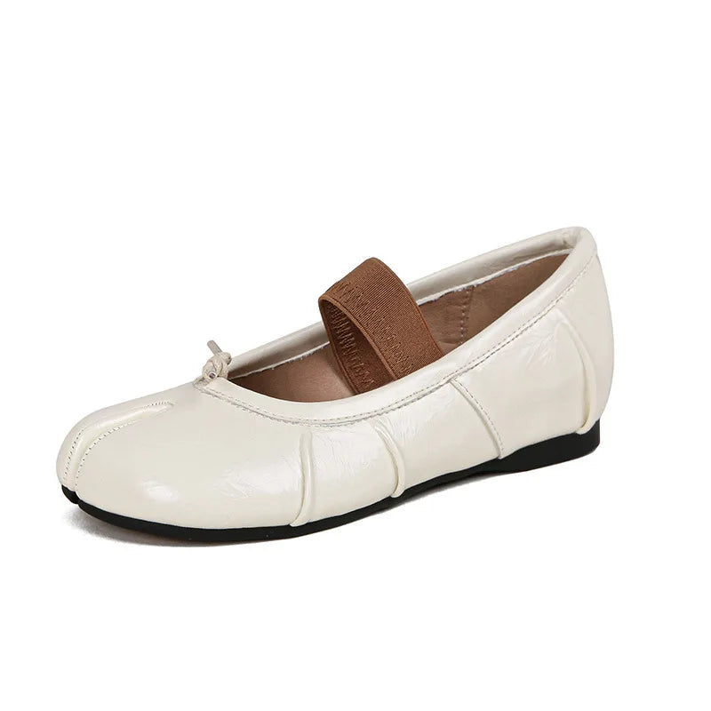 Flat Shoes for Women Spring and Autumn 2025 Casual Increased Height Inside Tabi Shoes for Women Plus Size Loafers Women Zpaxo white(heel 3.5cm) 40