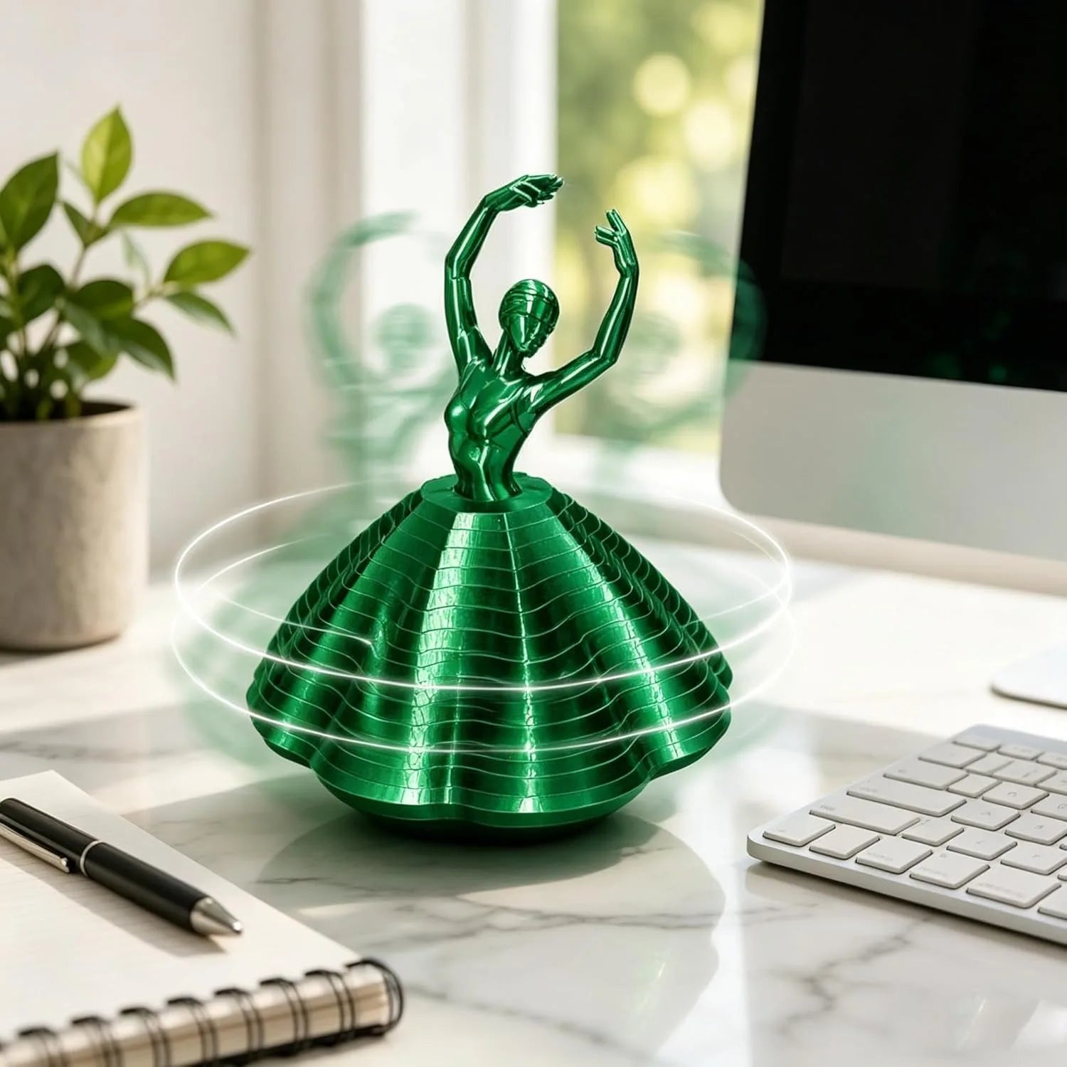Spinning Ballerina Fidget Ornament Ballet Spinner Changing Expanded