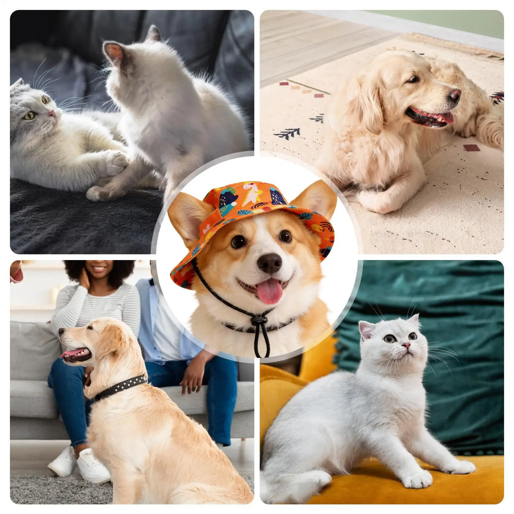 Adjustable Dog Sun Hat – Breathable UV Fisherman Cap for Pets Dog Sun Hat Zpaxo