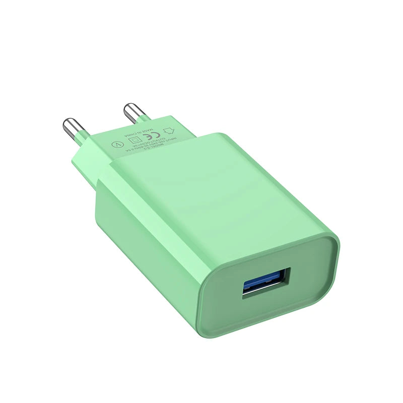 5V 2A USB Wall Charger 10W – EU/US Plug, iPhone & Android USB Wall Charger Zpaxo EU Green