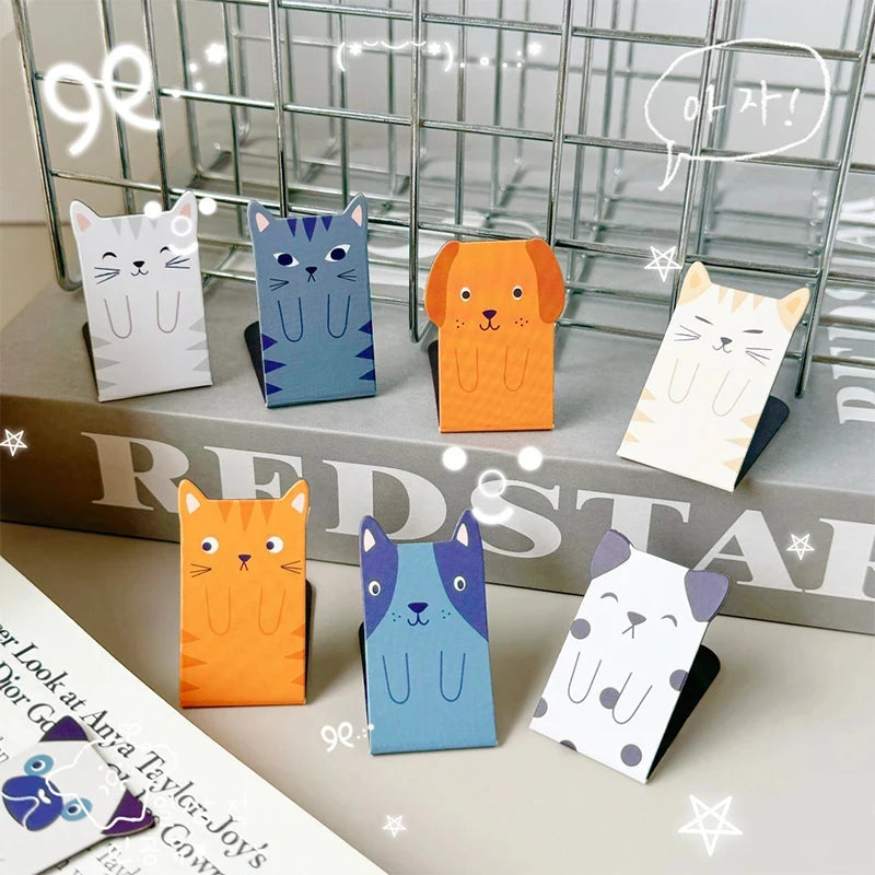 4 Cartoon Animal Magnetic Bookmarks Cute Dog Cat Stationery Students