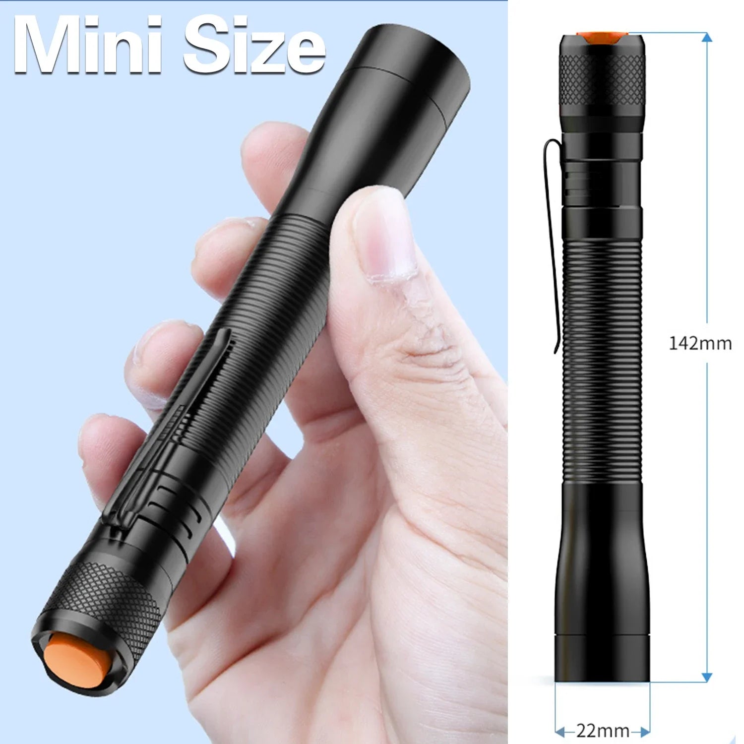 POCKETMAN Mini LED Pen Flashlight – 600LM Waterproof Torch