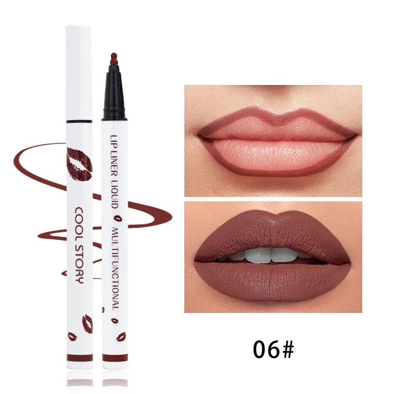 Liquid Lipliner Pencil Long Lasting Lips Cosmetic Tool Matte Soft Lip Zpaxo 06