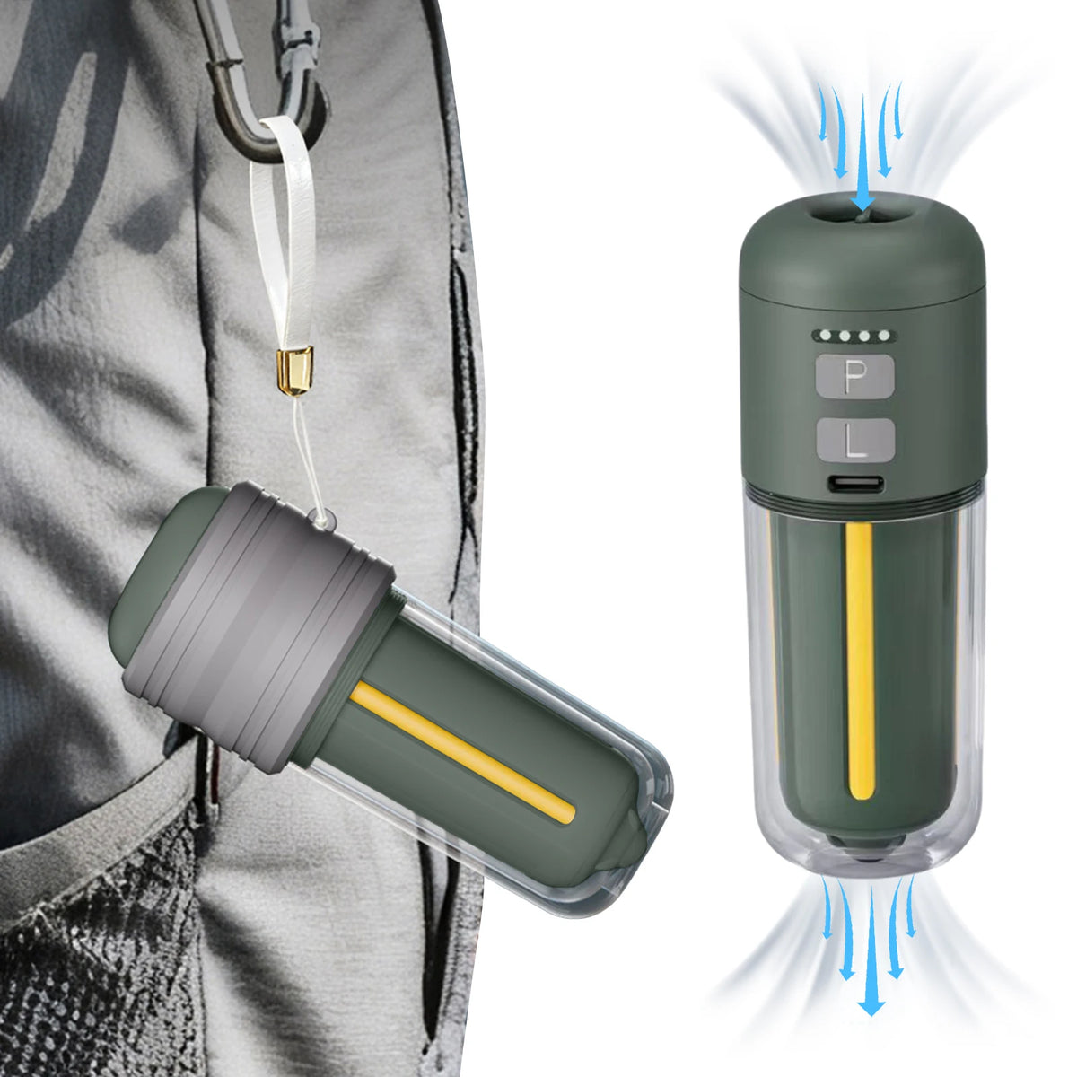 Portable Air Pump 2000 MAh Battery Camping Light Mini Outdoor Type-c Zpaxo