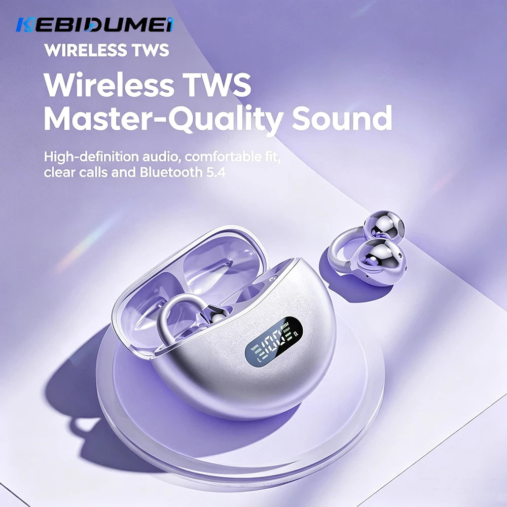 KEBIDUMEI Open Ear Bluetooth 5 4 Earphones Clip Wireless Earbuds ENC