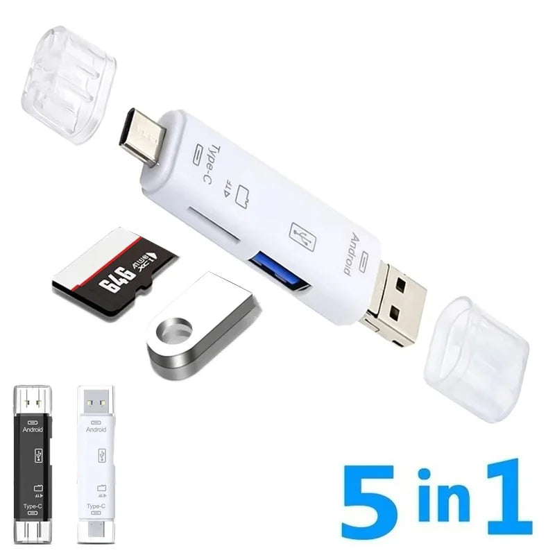 1 Multifunction USB C Micro SD TF Memory Card Reader Desktop Computer Zpaxo