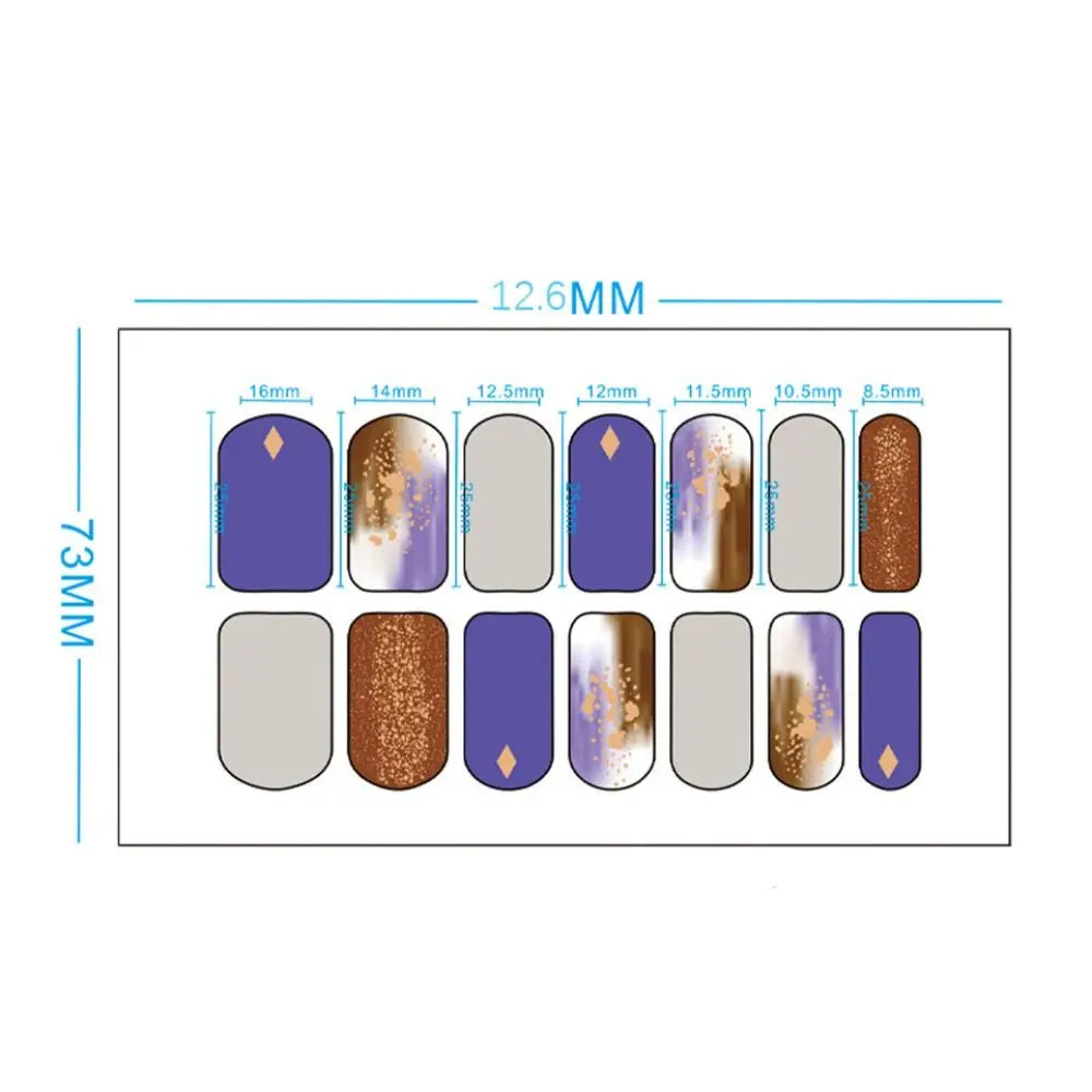 1Sheet Gel Nail Stickers Simple Glittering Polish Strips Art Zpaxo