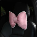 Bow Car Headrest Neck Pillow Pink Black Universal Breathable Zpaxo Style 1 Pink
