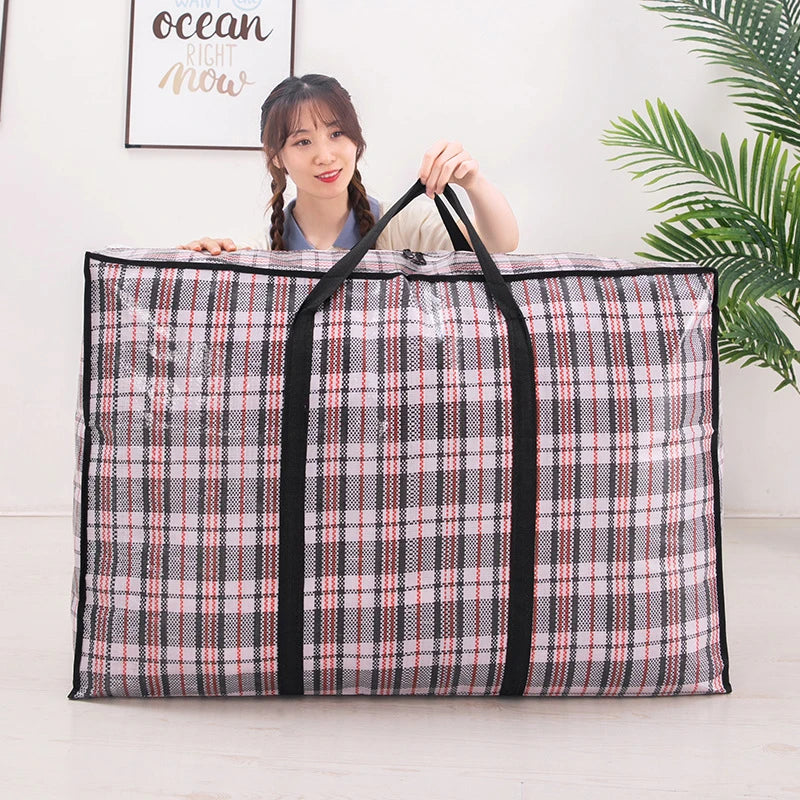 Extra large hand-held folding travel bag thickening large capacity waterproof luggage storage bag, moving packing woven bag Zpaxo