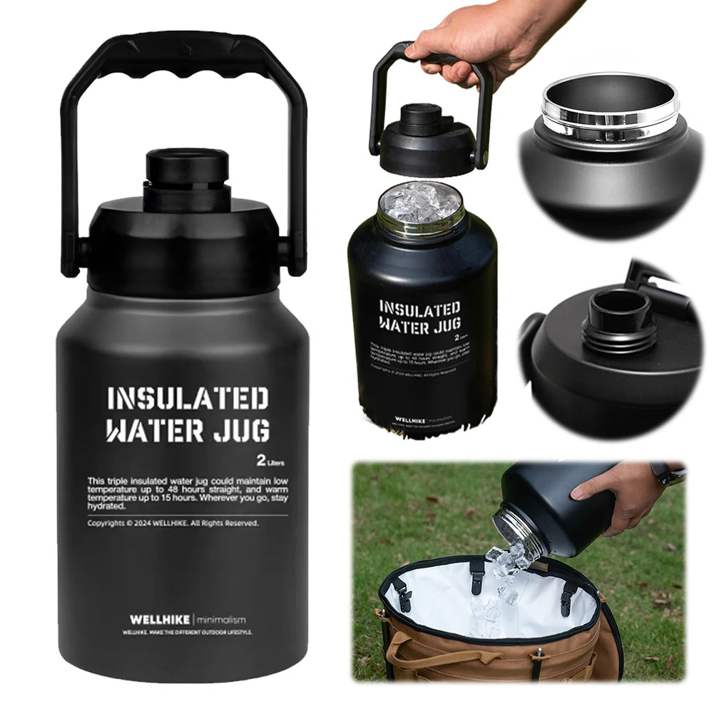 Outdoor Ice Bucket Stainless Steel Gym Training Water Bottle Keeps