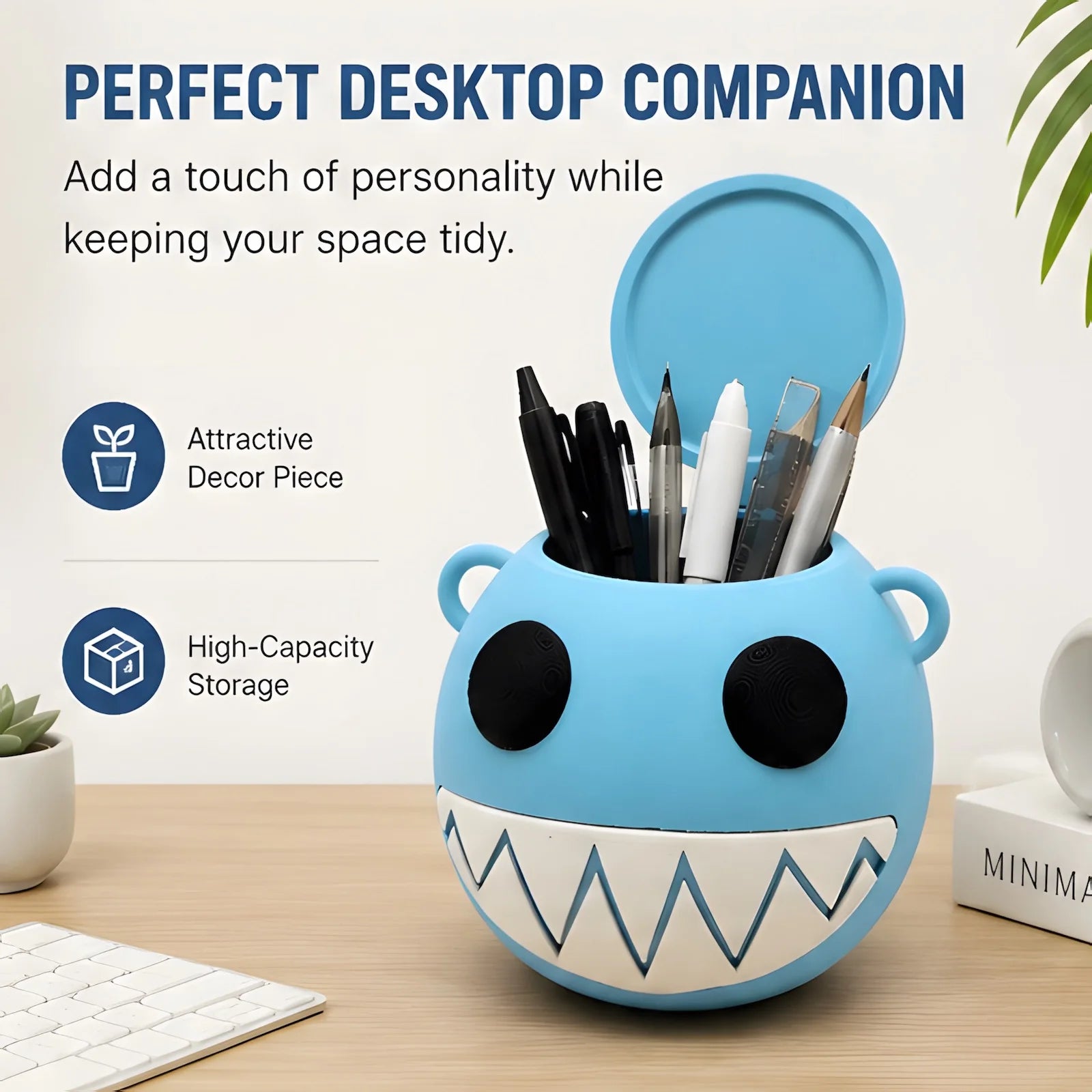 Cute 3D Printed Monster Desk Organizer Funny Storage Box Large