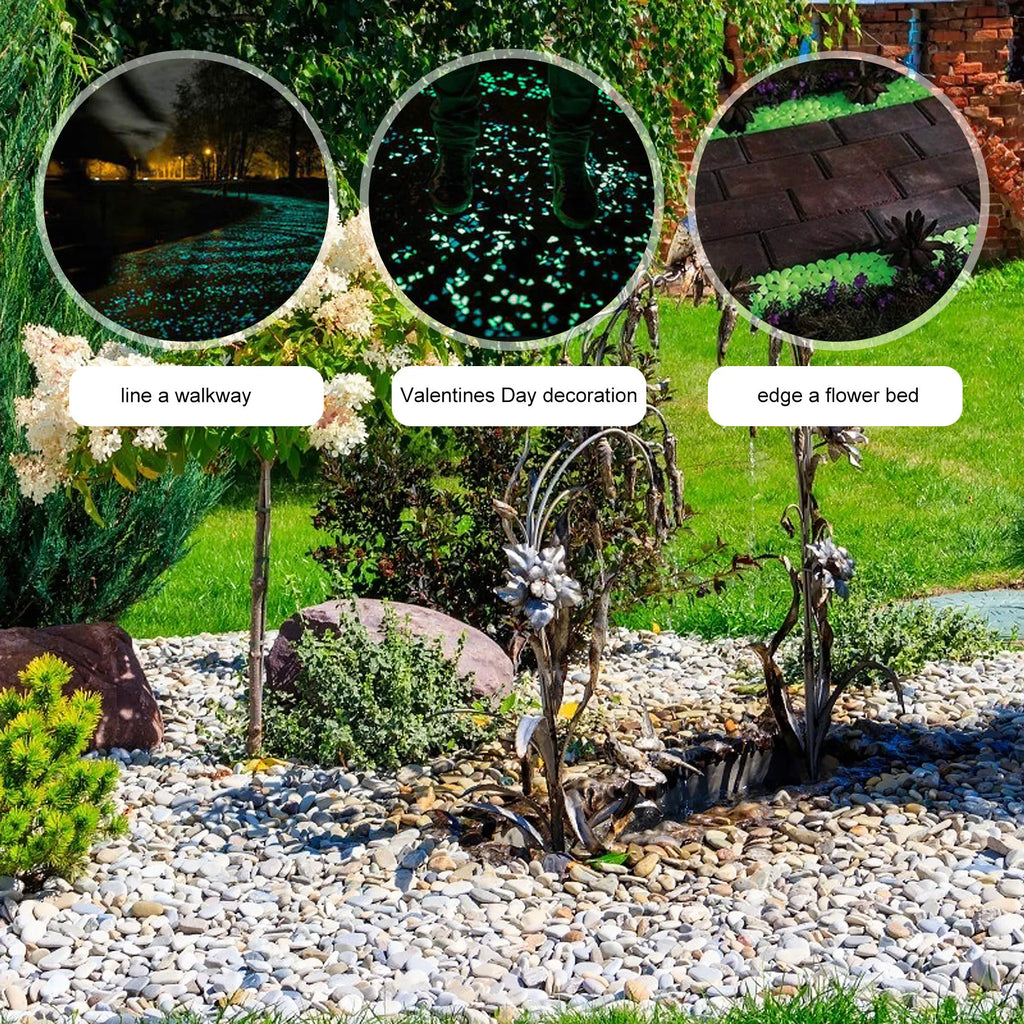 100Pcs Night Glow Luminous Garden Pebbles Rocks for Fairy Garden Potted Plants Walkway Driveway Fish Tank Decor Luminous Zpaxo