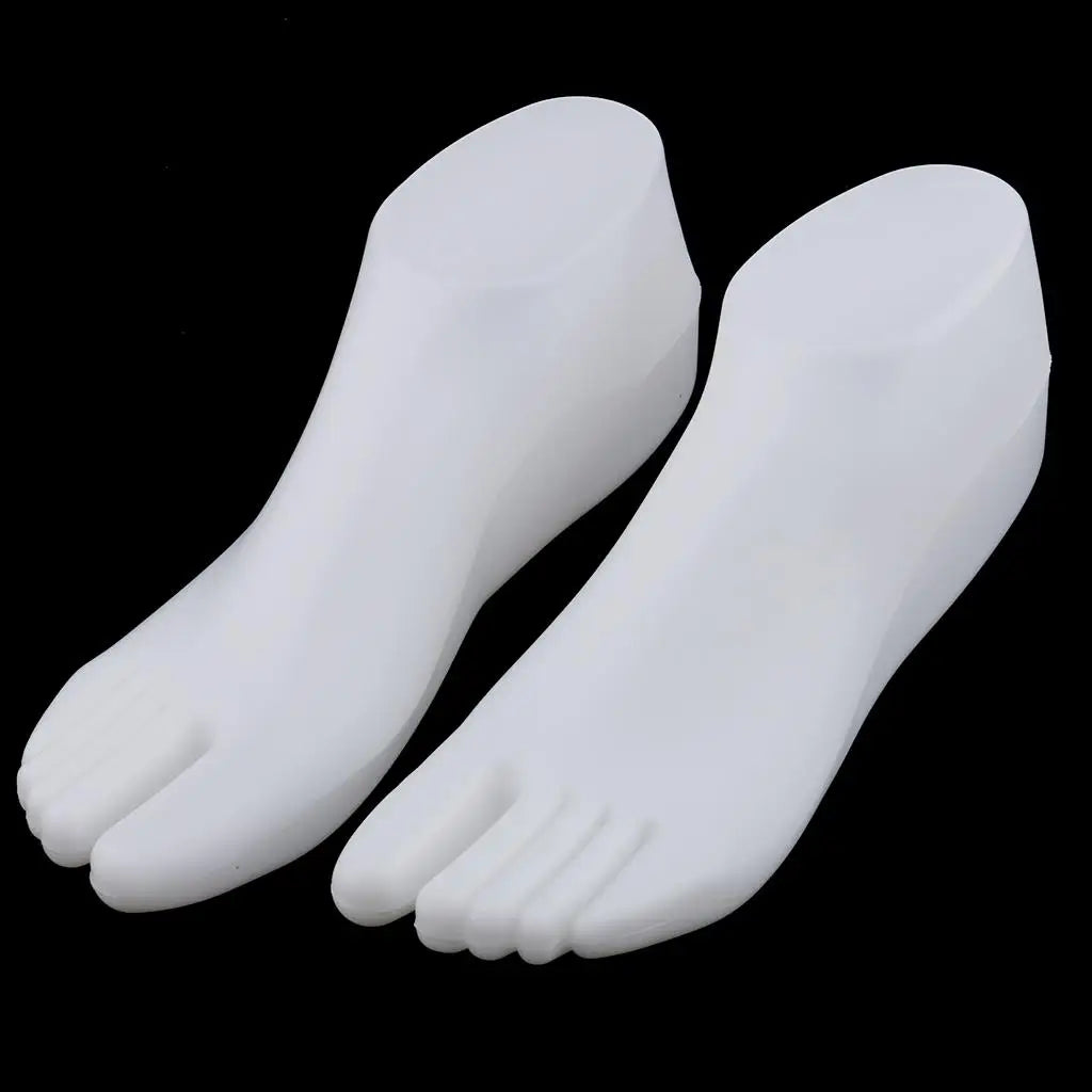 Female Plastic Mannequin Foot Model – Shoe & Sock Display Stand Mannequin Foot Display Zpaxo White