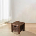 Solid Wooden Nordic Storage Square Stool with Drawer Entrance Hallway Change Shoes Bench Bedside Low Table Cabinet for Apartment Zpaxo Brown 30cmx30cmx25c