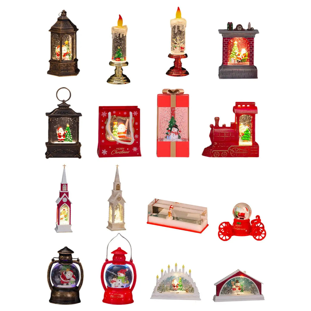 Lighted Christmas Decoration Ornament Miniature Xmas Dining Table Zpaxo