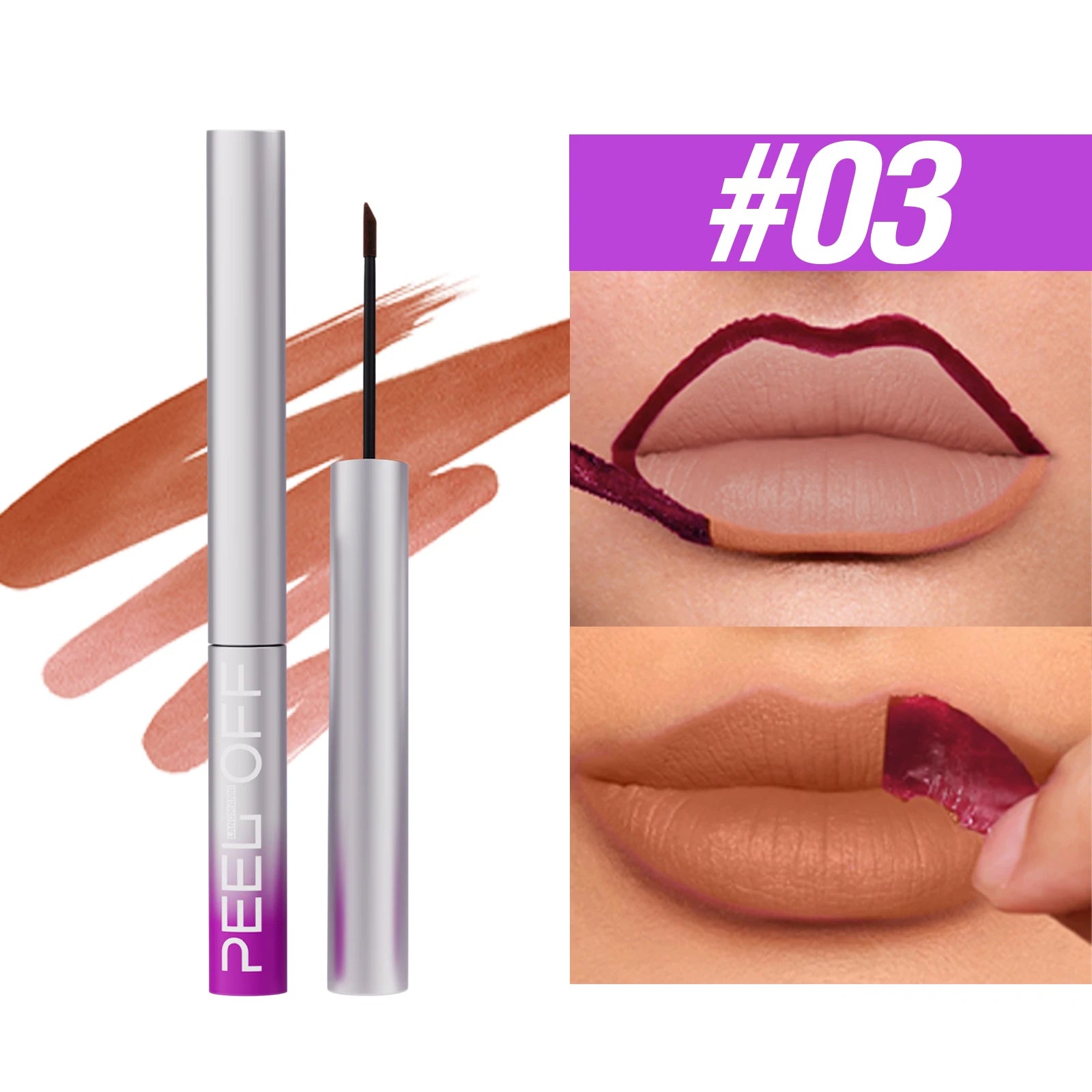 Waterproof Tear Off Lip Gloss Long-lasting Matte Not Easily Smudged