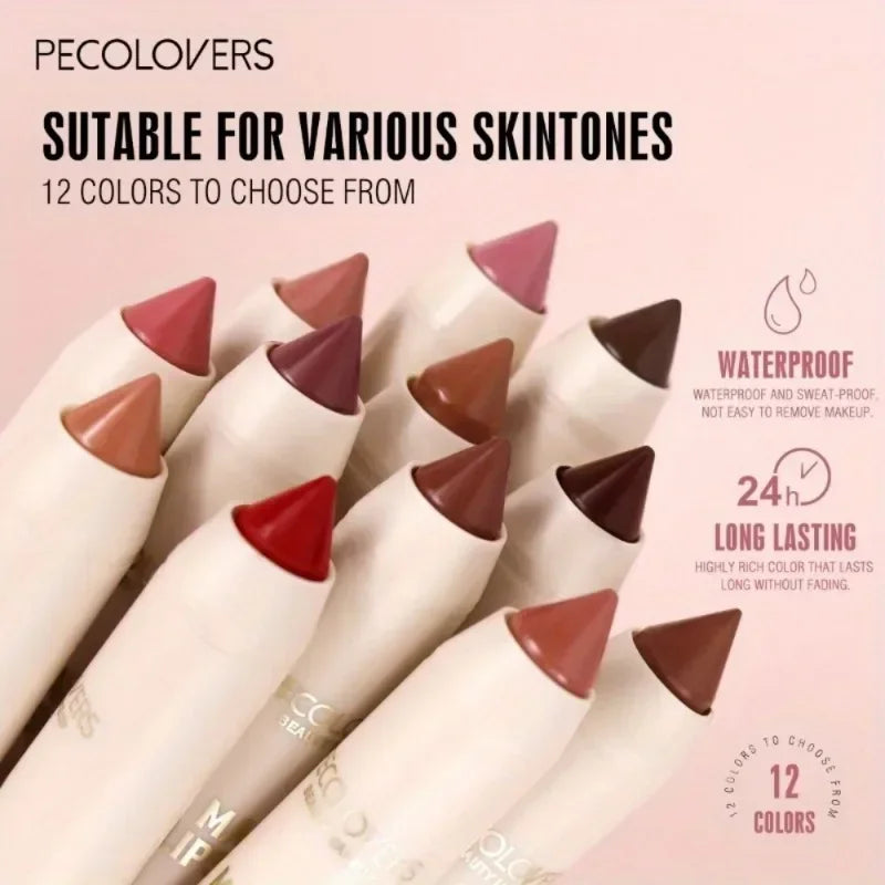 Silky Velvet Lipstick Sexy Red Waterproof Lasting Plump Lip Glaze Natural Outline Moisturizing Lip Gloss Makeup Lipliner Pen Zpaxo