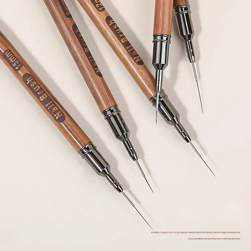 Nail Brush Wood Handle Gel Nail Art Liner DIY Painting Brush Drawing Lines Stripe Flower Painting Pen UV Gel Manicure Salon Tool Zpaxo