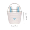 Easter Bunny Basket For Kids Boys Girls Easter Eggs Hunt Basket Reusable Cotton Rope Basket With Rabbit Ears Baby Shower Gifts Zpaxo White Blue