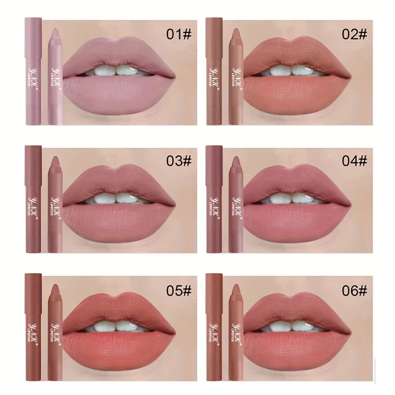 12Colors Velvet Matte Lipsticks Pencil Waterproof Long Lasting Sexy Zpaxo