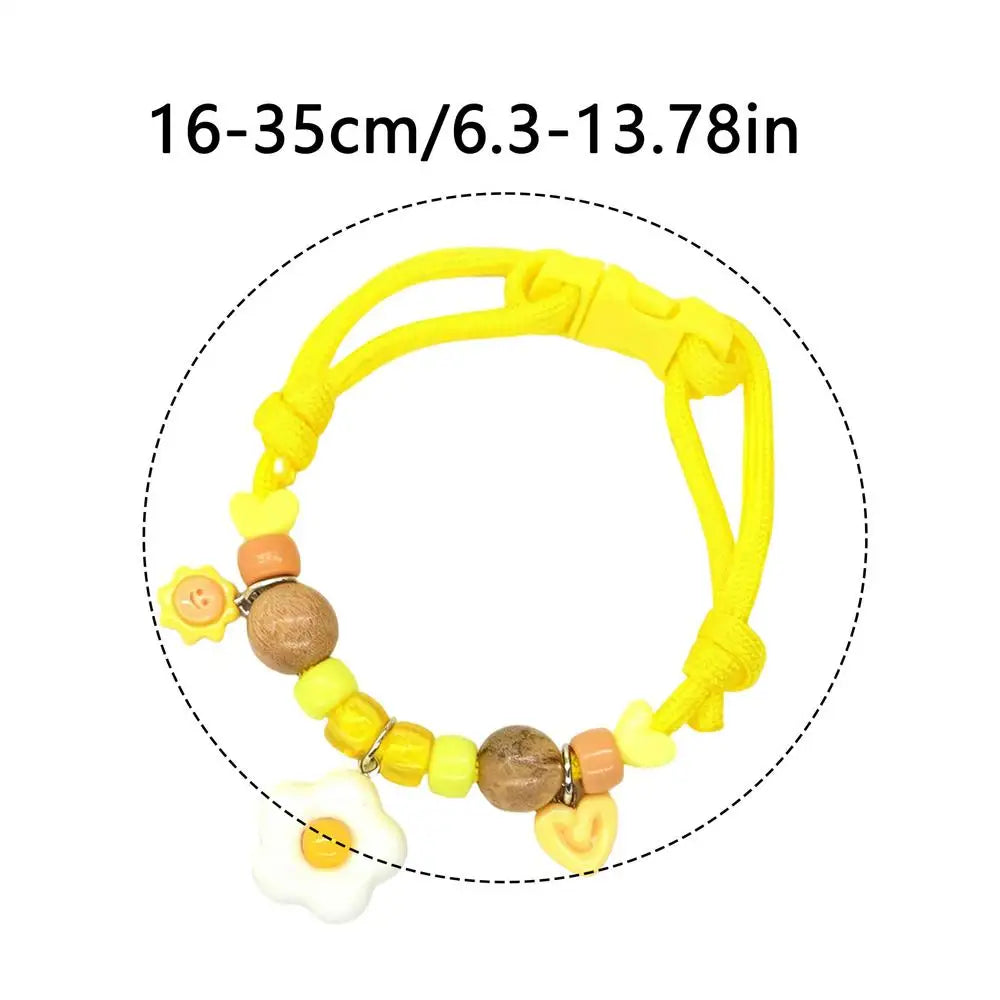 Cat Dog Flea Collar Natural Wood Adjustable Safe Buckle Macaron Fly Zpaxo Yellow