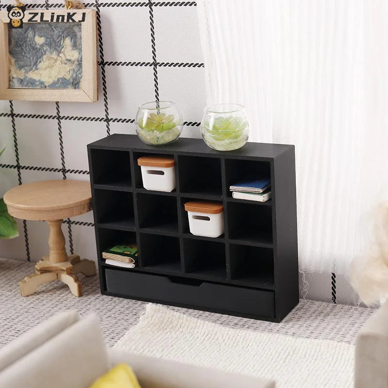 ▶1/12 Dollhouse Simulation Storage Cabinet Display Rack Model Dollhouse Miniature Furniture Decoration Doll House Accessories Zpaxo