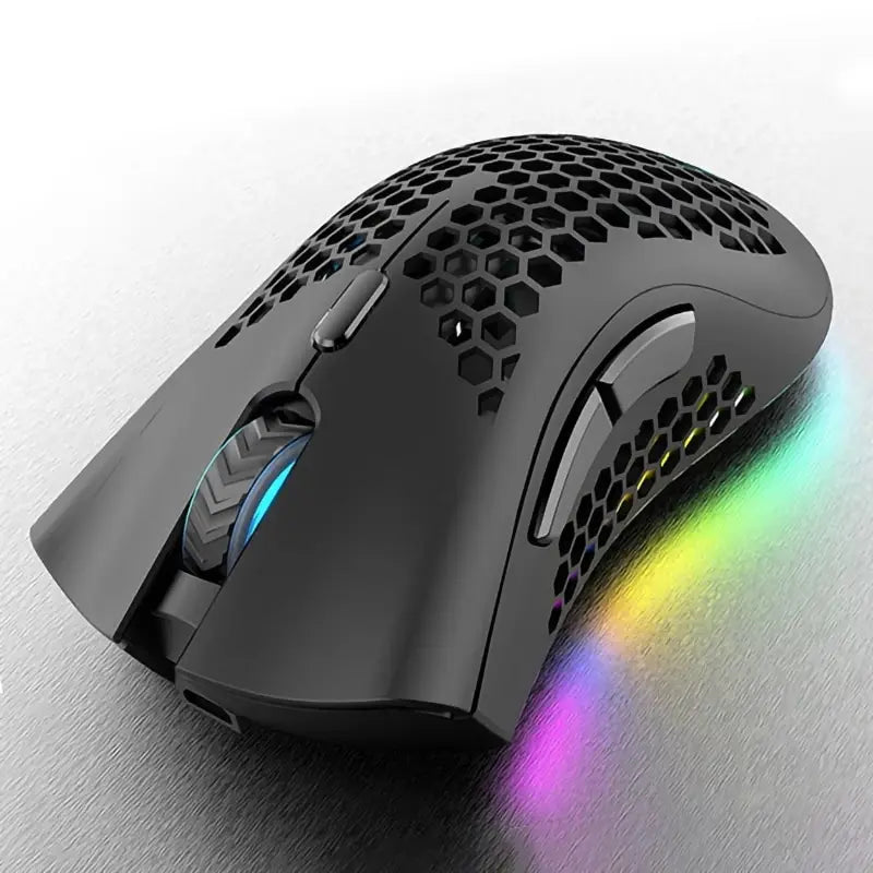 BM600 Rechargeable USB Wireless RGB Light Honeycomb Gaming Mouse Zpaxo