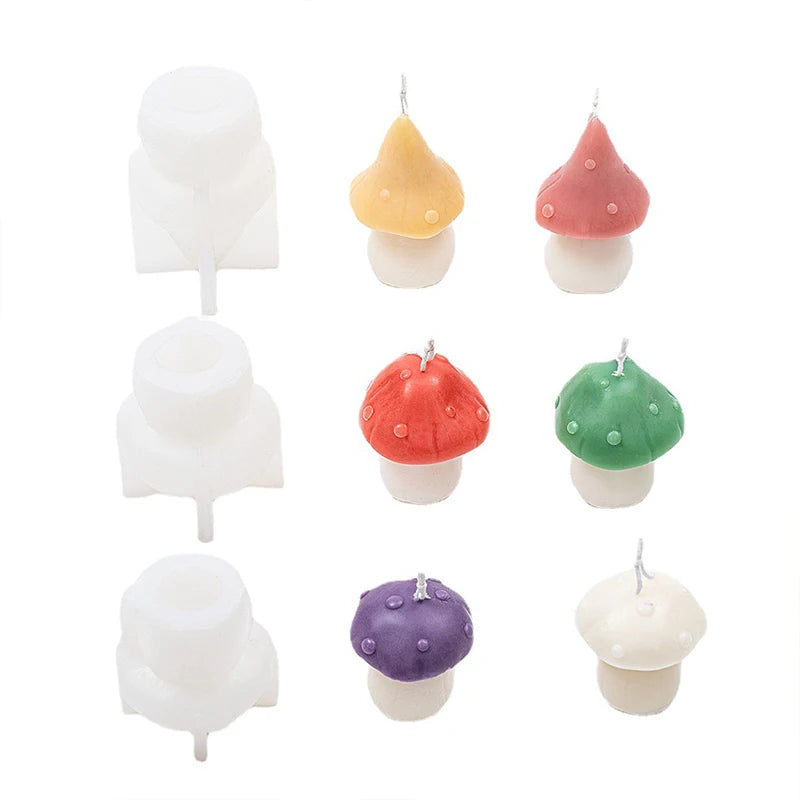 3D Mushroom Candle Silicone Mold DIY Aromatherapy Handmade Soap Craft Ornament Gypsum Plaster Wax Making Mold Home Decor Zpaxo