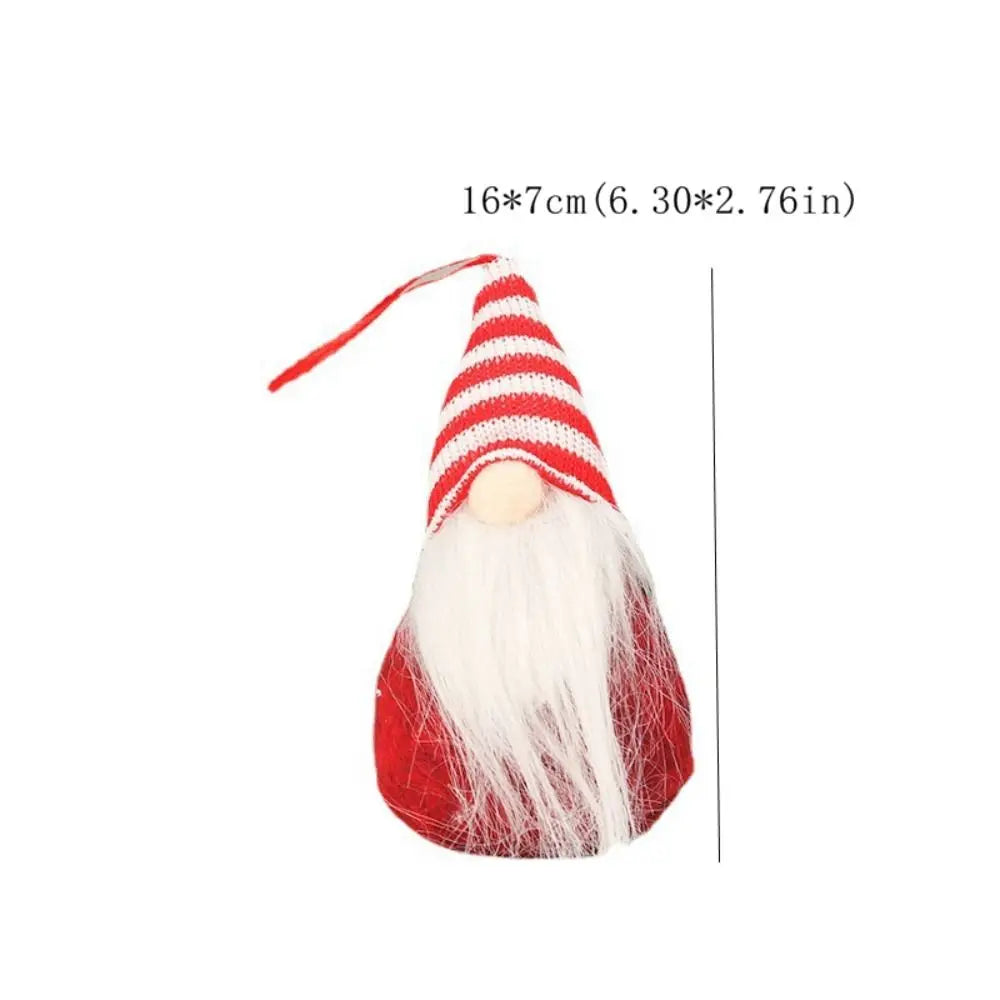 Santa Claus Christmas Gnome Pendant Plush Doll Hanging Tree Knitted Zpaxo